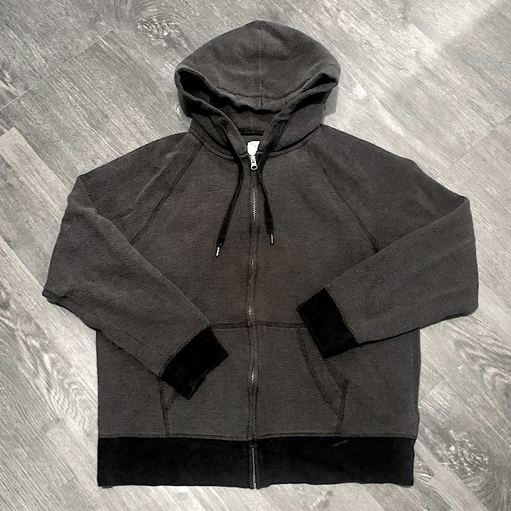 Mens Mossimo Supply Co by Target Full Zip Hooded Sweatshirt Black/Grey Sz Large